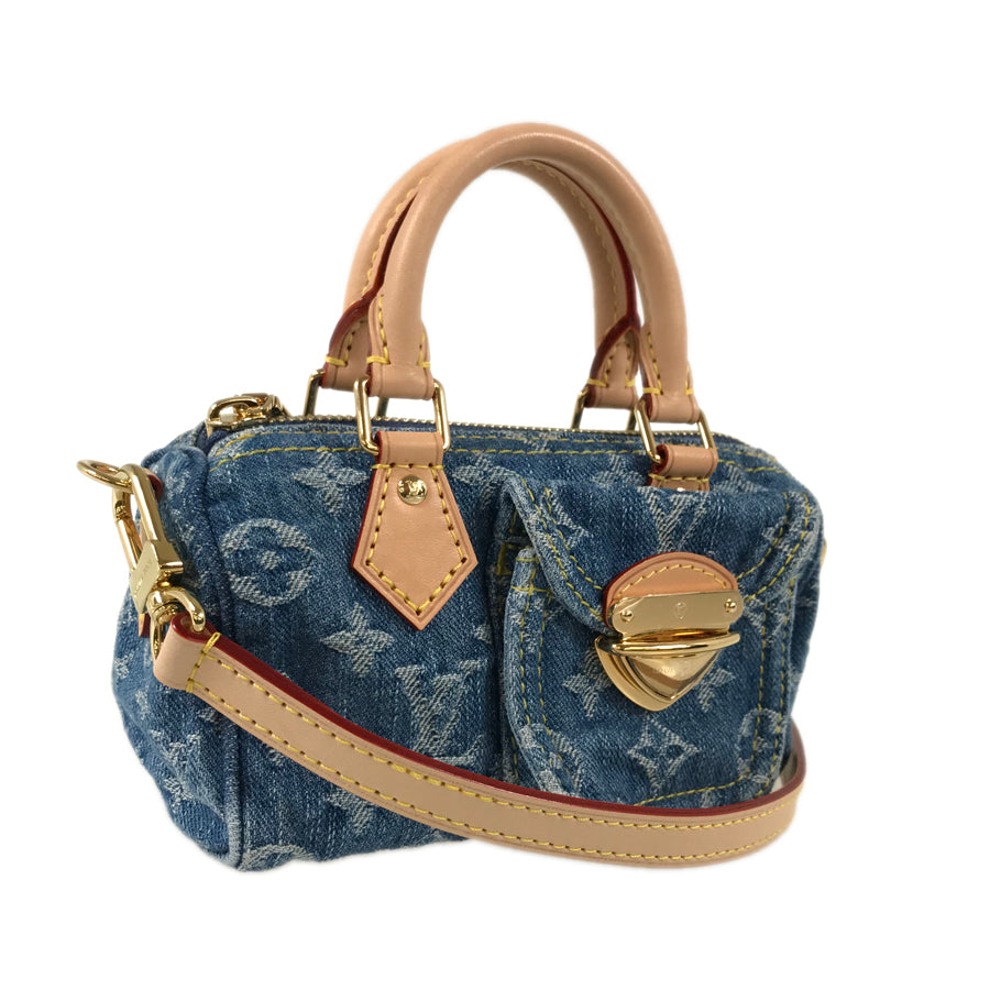 LOUIS VUITTON Monogram Denim LV Remix Nano Speedy M82950 Hand bag