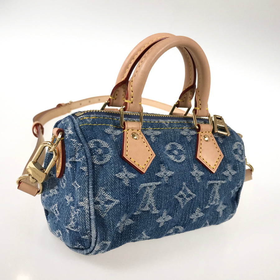 LOUIS VUITTON Monogram Denim LV Remix Nano Speedy M82950 Hand bag