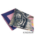 HERMES Carre Double Face 90 Champion Tiger Unisex Scarf