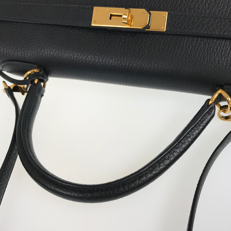 HERMES □D engraved 2000 production Gold Hardware Handbag