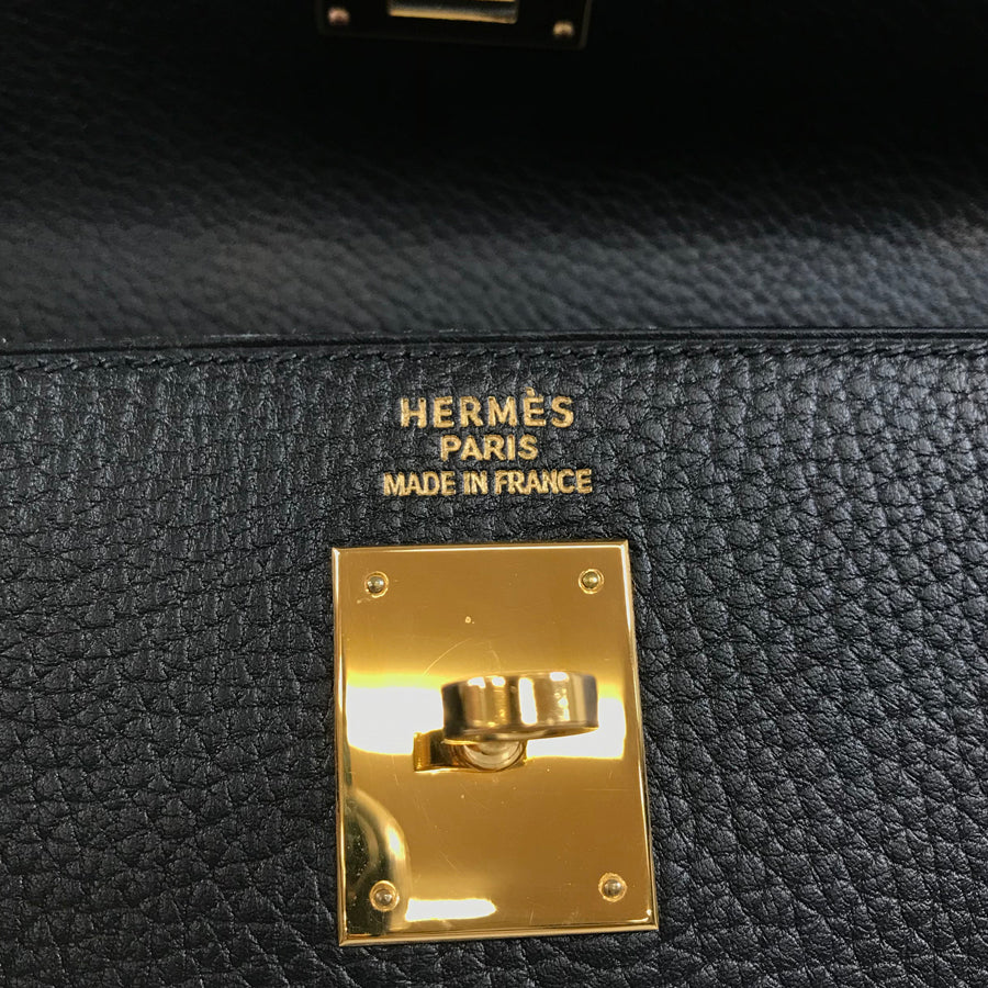 HERMES □D engraved 2000 production Gold Hardware Handbag