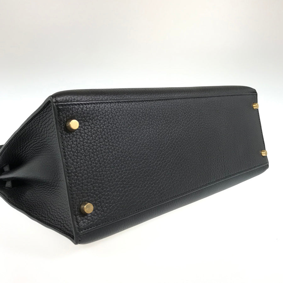 HERMES □D engraved 2000 production Gold Hardware Handbag