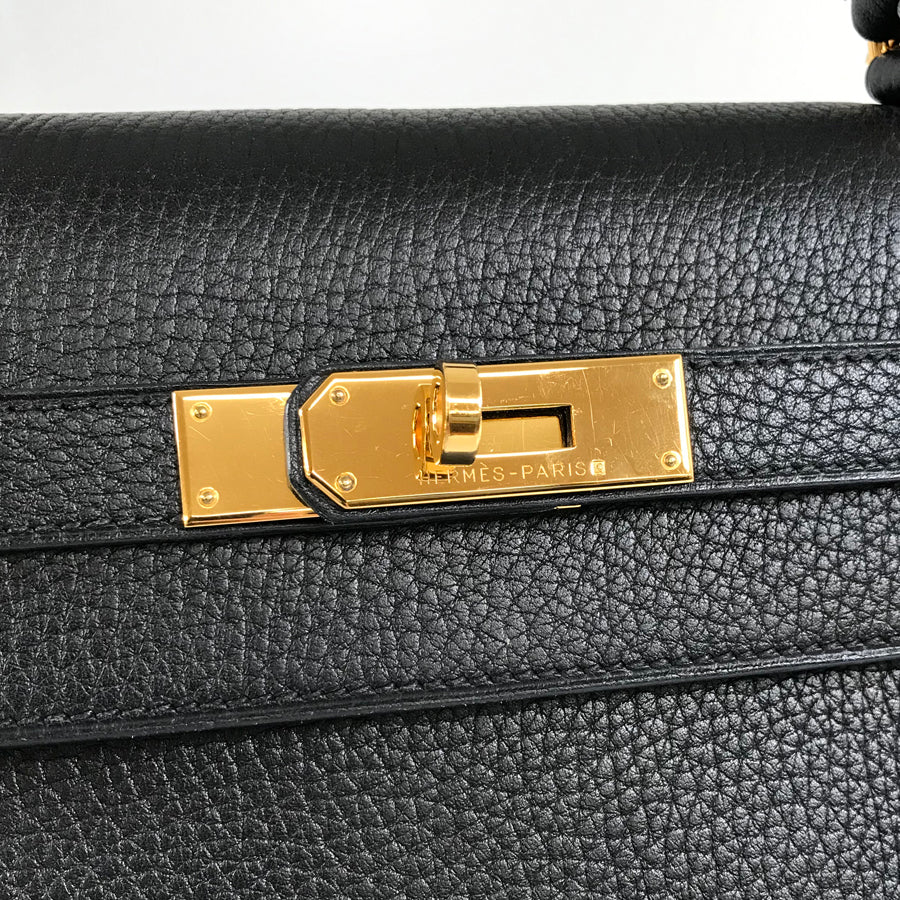 HERMES □D engraved 2000 production Gold Hardware Handbag