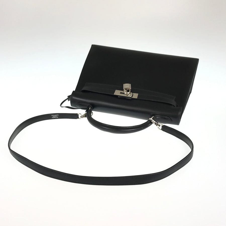 HERMES Kelly 32 □C engraved 1999 production SilverHardware Handbag