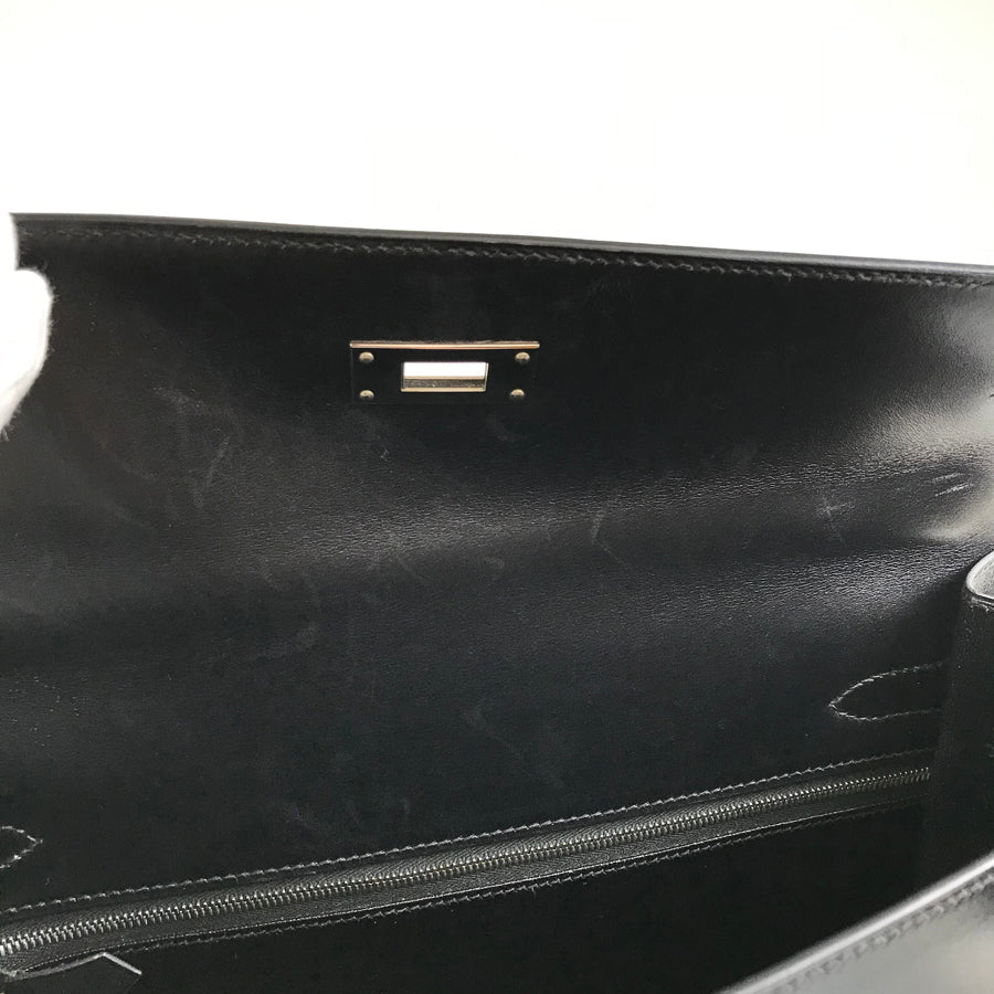 HERMES Kelly 32 □C engraved 1999 production SilverHardware Handbag