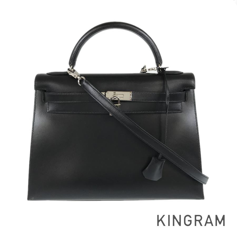HERMES Kelly 32 □C engraved 1999 production SilverHardware Handbag