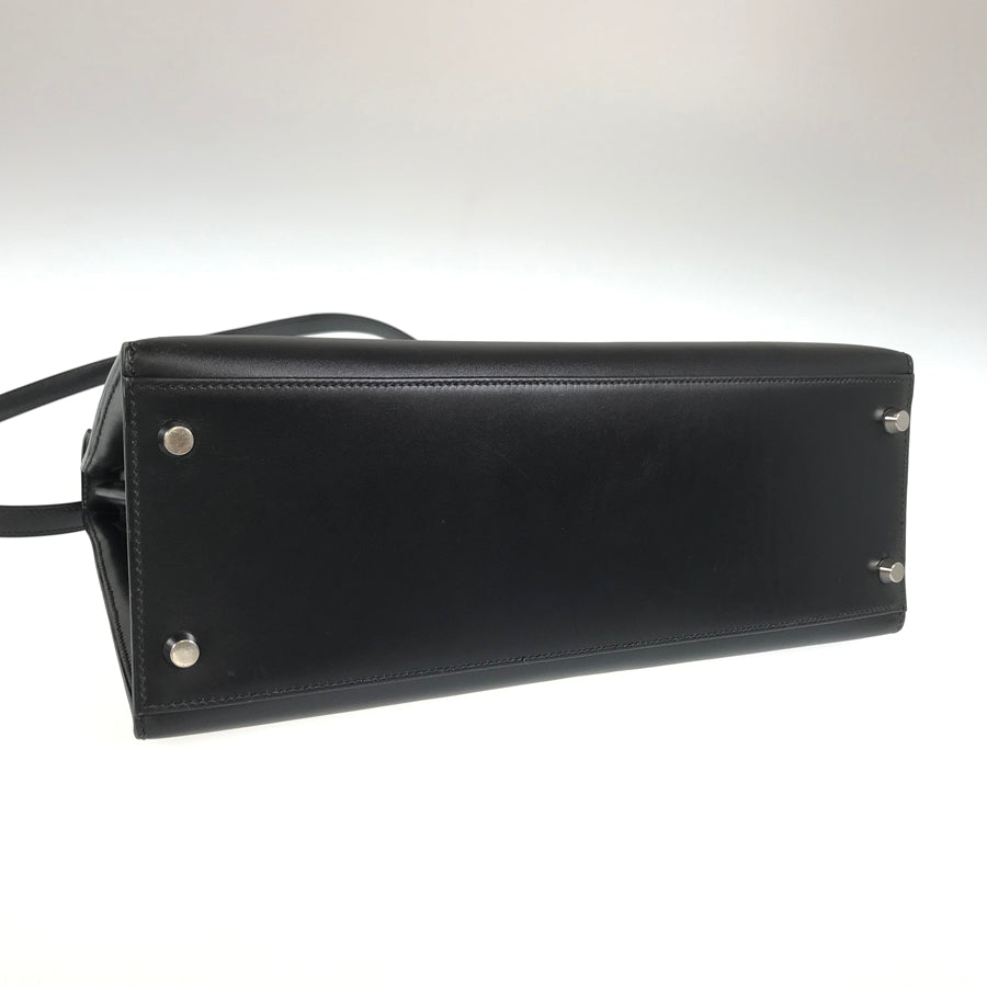 HERMES Kelly 32 □C engraved 1999 production SilverHardware Handbag