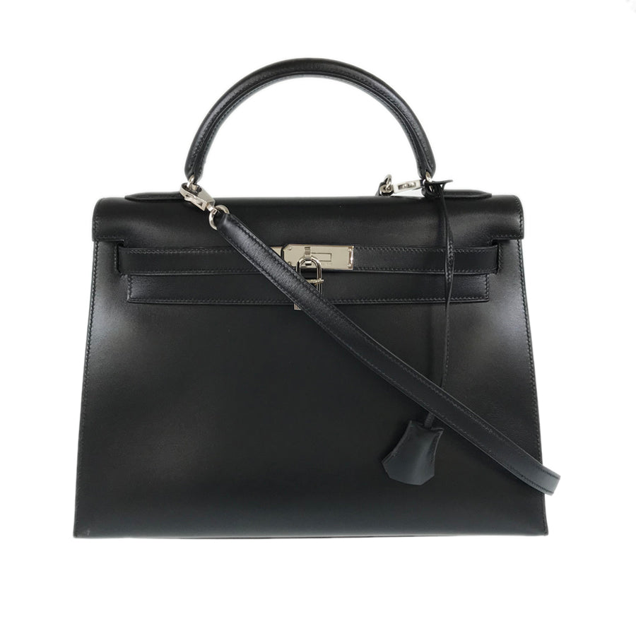 HERMES Kelly 32 □C engraved 1999 production SilverHardware Handbag