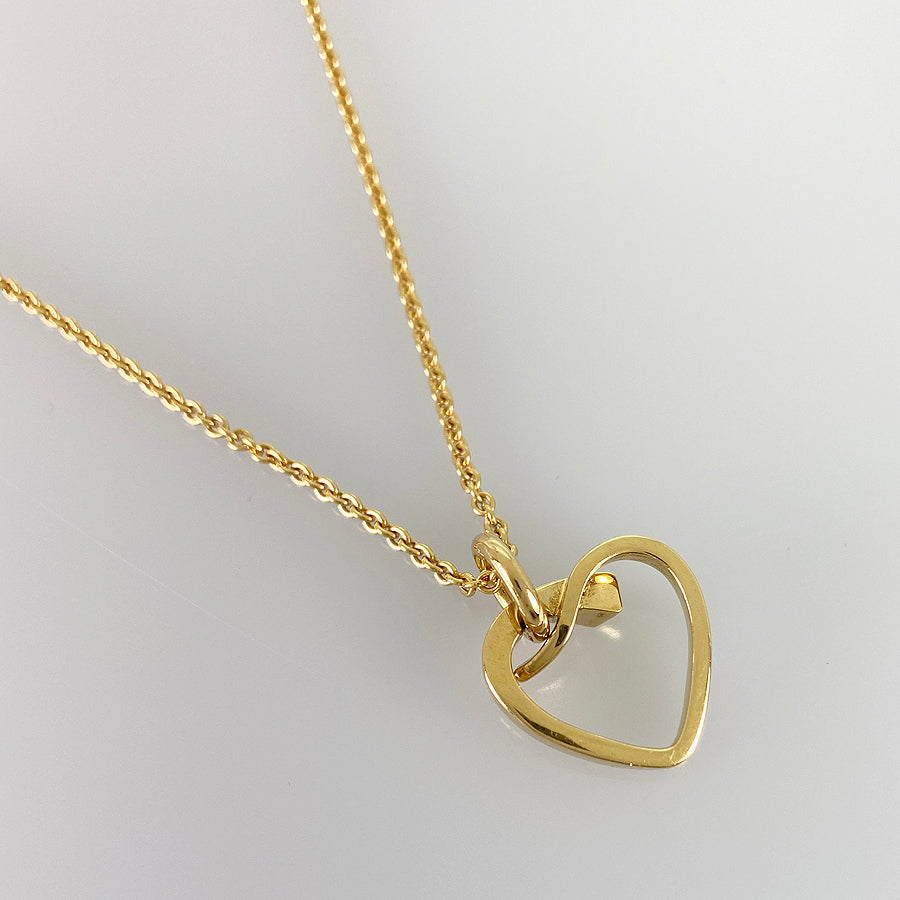HERMES Chaine d'Ancre amulet heart Necklace