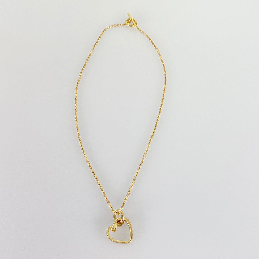 HERMES Chaine d'Ancre amulet heart Necklace
