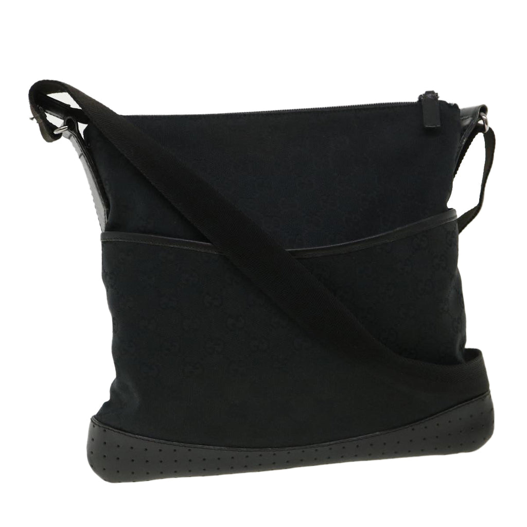 GUCCI GG Canvas Shoulder Bag Black 145857001013  tb425