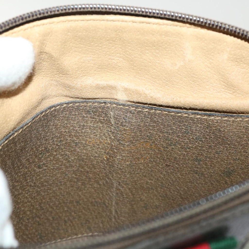 GUCCI GG Canvas Web Sherry Line Shoulder Bag Beige Red 904 02 047  tb688