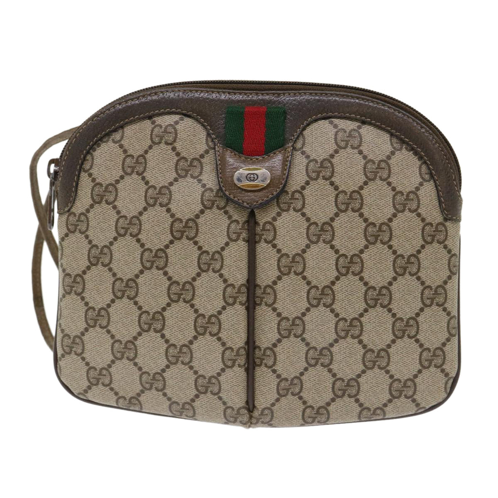 GUCCI GG Canvas Web Sherry Line Shoulder Bag Beige Red 904 02 047  tb688