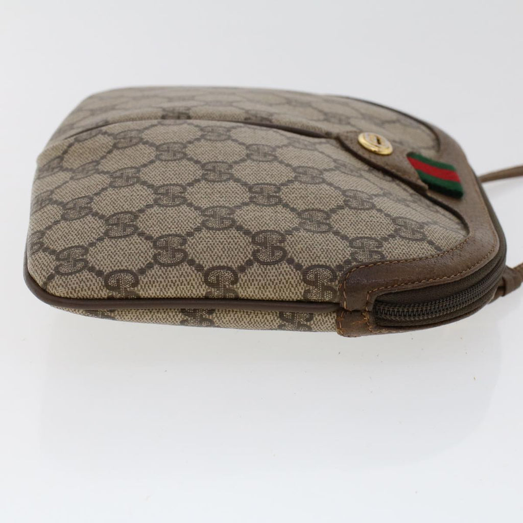 GUCCI GG Canvas Web Sherry Line Shoulder Bag Beige Red Green  tb748