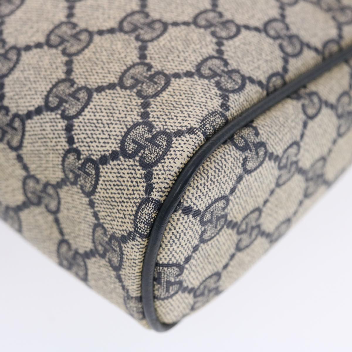 GUCCI GG Canvas Sherry Line Clutch Bag Gray Red Navy 14�E014�E3553  tb799
