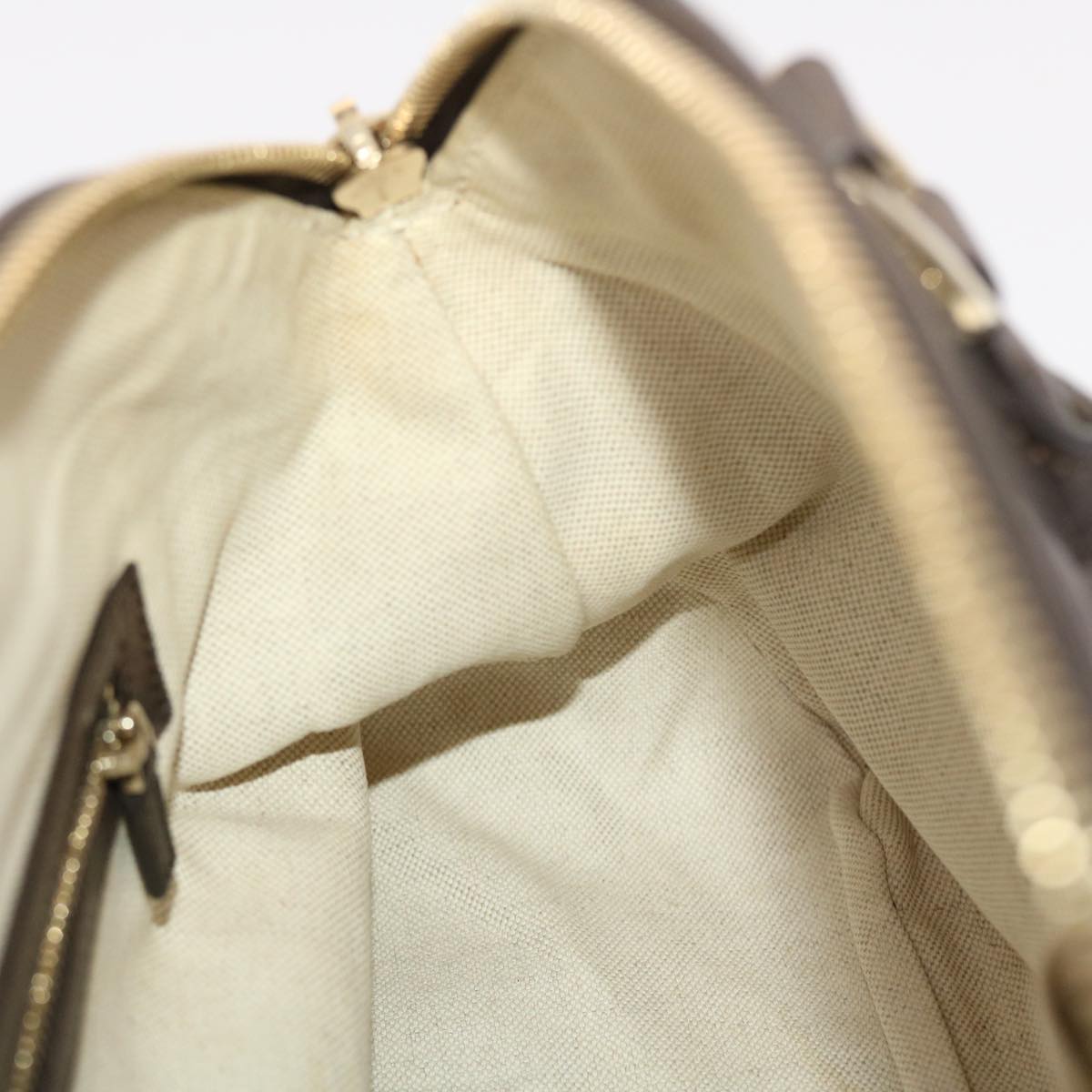 GUCCI Diamante Hand Bag Canvas Leather 2way Brown Beige 247286  tb817