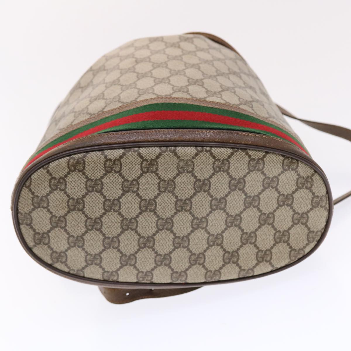 GUCCI GG Canvas Web Sherry Line Shoulder Bag Beige Red Green  tb826