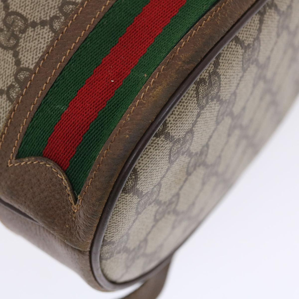 GUCCI GG Canvas Web Sherry Line Shoulder Bag Beige Red Green  tb826