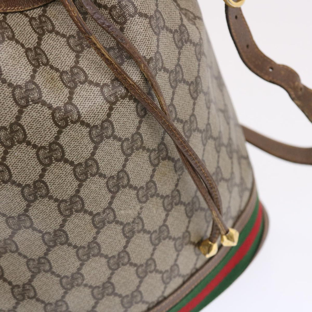 GUCCI GG Canvas Web Sherry Line Shoulder Bag Beige Red Green  tb826