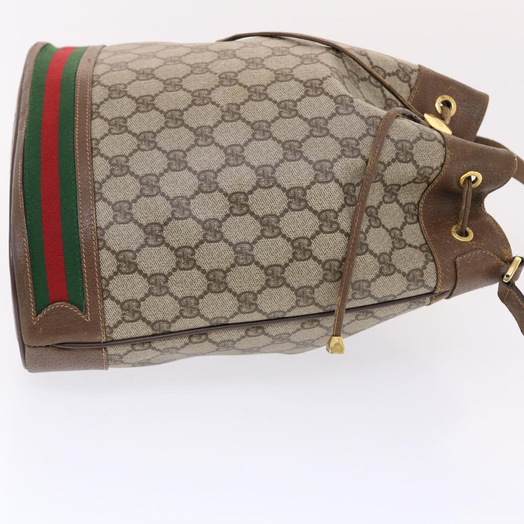 GUCCI GG Canvas Web Sherry Line Shoulder Bag Beige Red Green  tb826