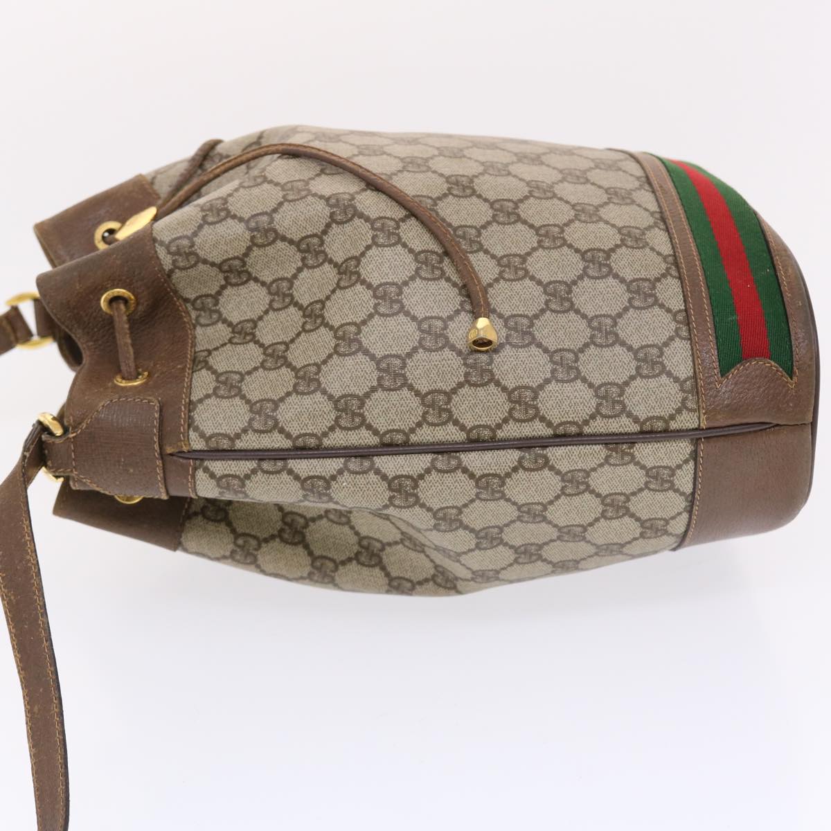 GUCCI GG Canvas Web Sherry Line Shoulder Bag Beige Red Green  tb826