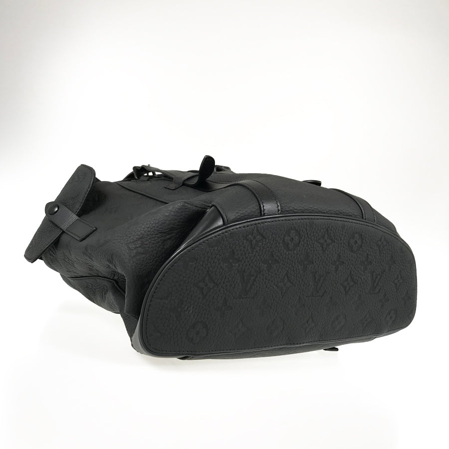 LOUIS VUITTON Monogram Taurillon Clemence Christopher MM Backpack Backpack