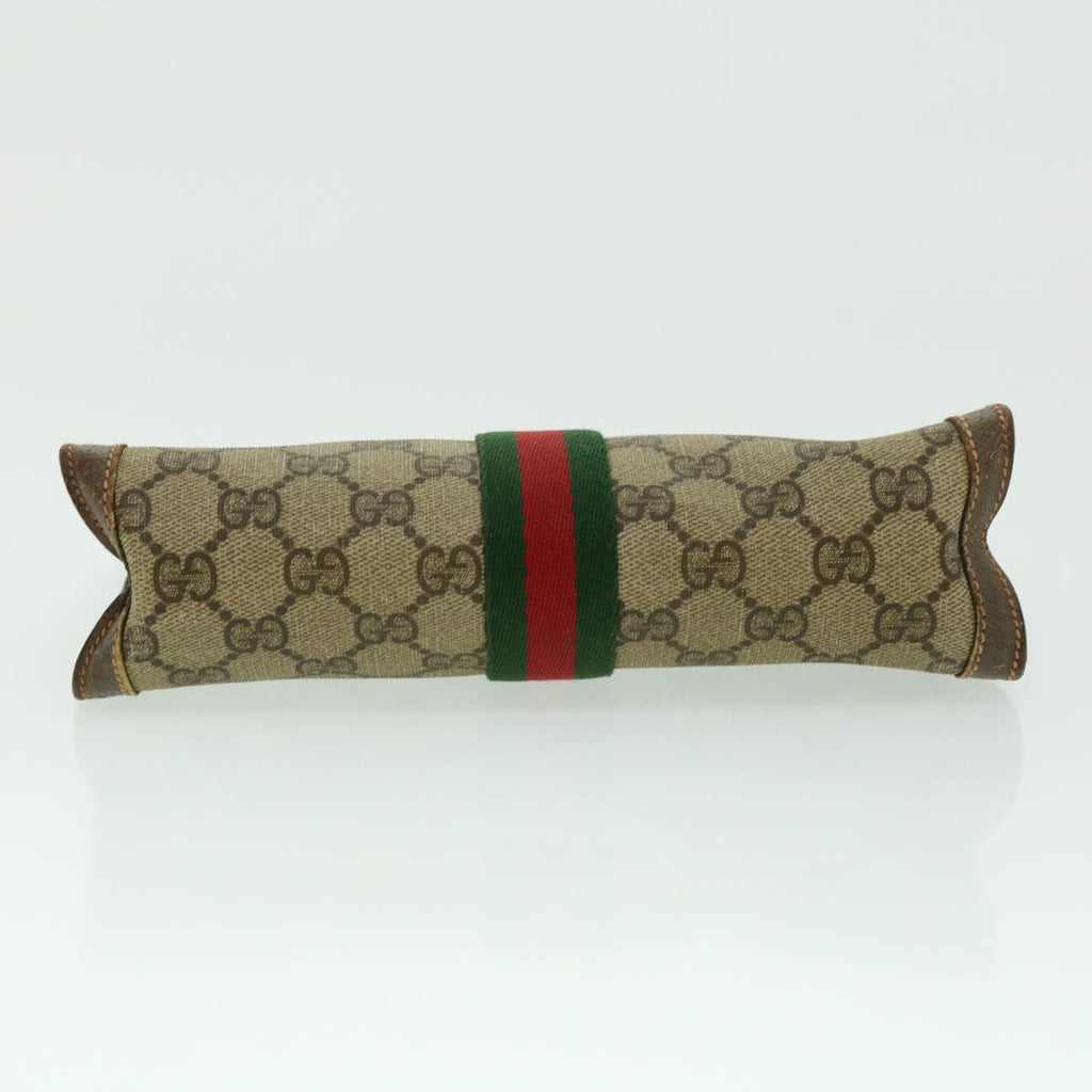 GUCCI GG Canvas Web Sherry Line Clutch Bag Beige Green Red  th2821