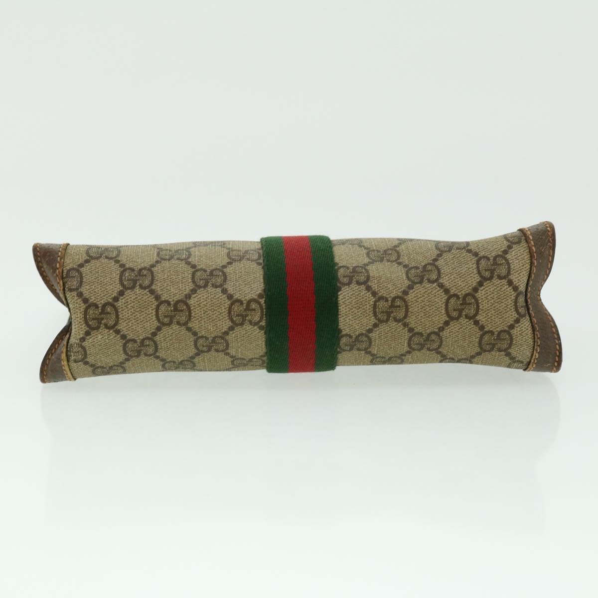 GUCCI GG Canvas Web Sherry Line Clutch Bag Beige Green Red  th2821