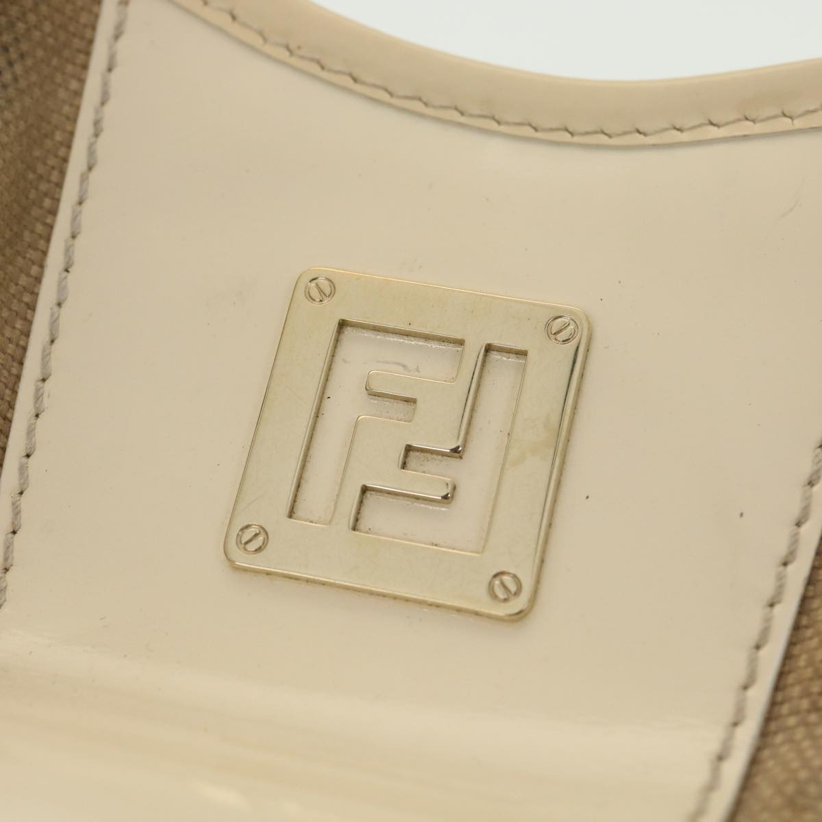 FENDI Shoulder Bag Canvas Beige 2435-8BH121-LAX-048 Auth th3390
