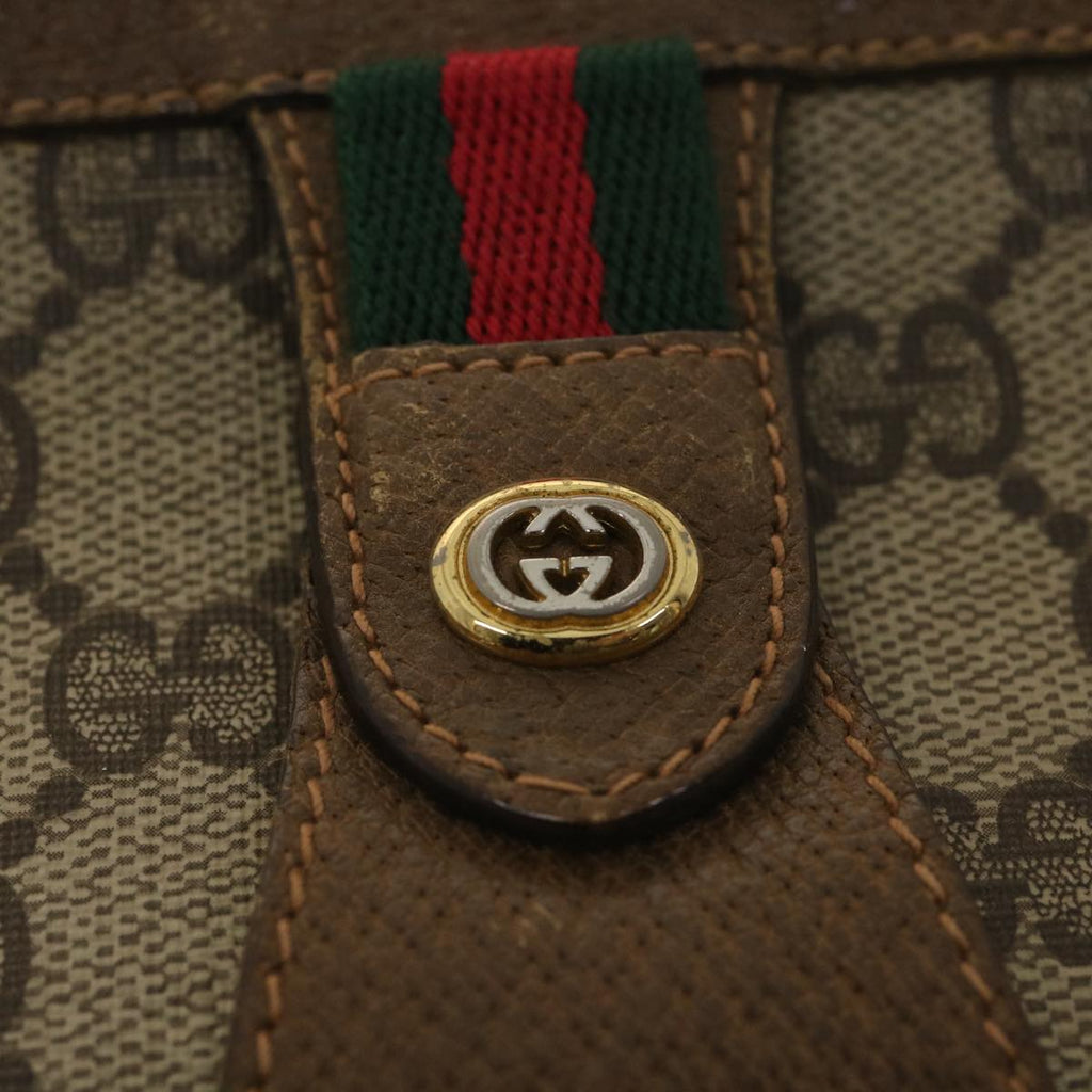 GUCCI GG Canvas Web Sherry Line Clutch Bag Beige Red Green 89 01 033  th3487