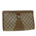 GUCCI GG Canvas Web Sherry Line Clutch Bag Beige Red Green 89 01 033  th3487