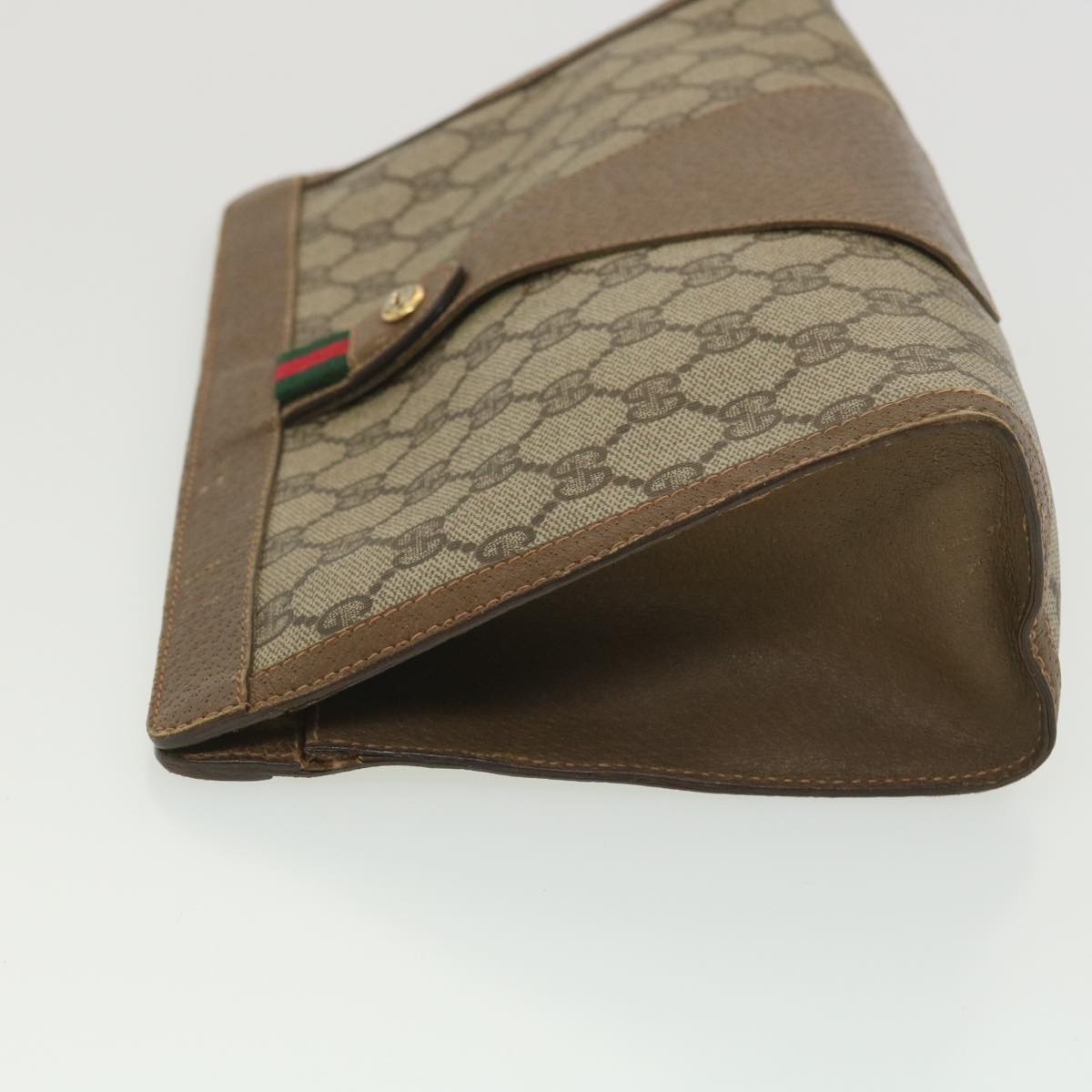 GUCCI GG Canvas Web Sherry Line Clutch Bag Beige Red Green 89 01 033  th3487