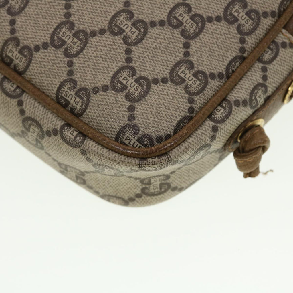 GUCCI GG Plus Canvas Shoulder Bag PVC Leather Beige  th3681