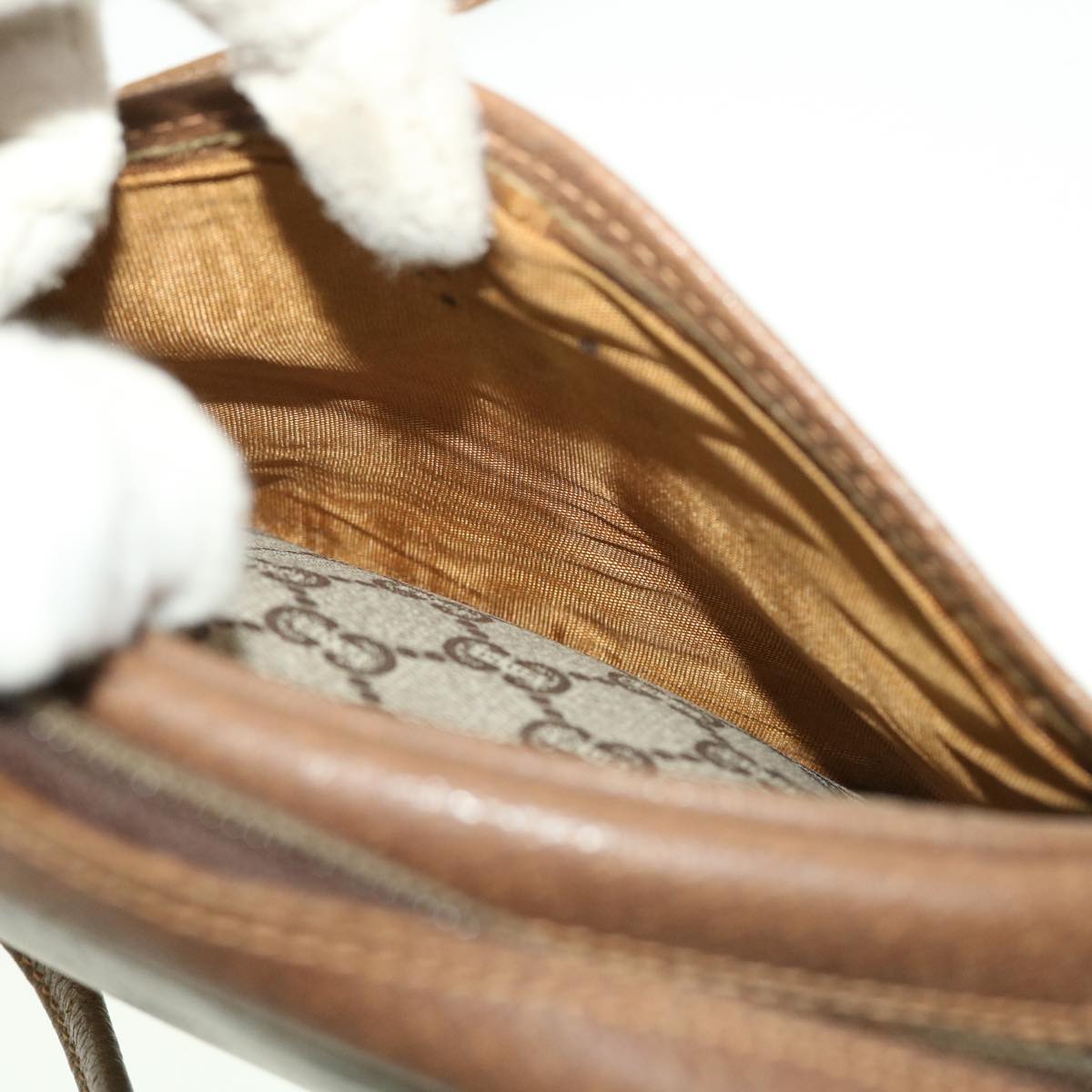 GUCCI GG Plus Canvas Shoulder Bag PVC Leather Beige  th3681