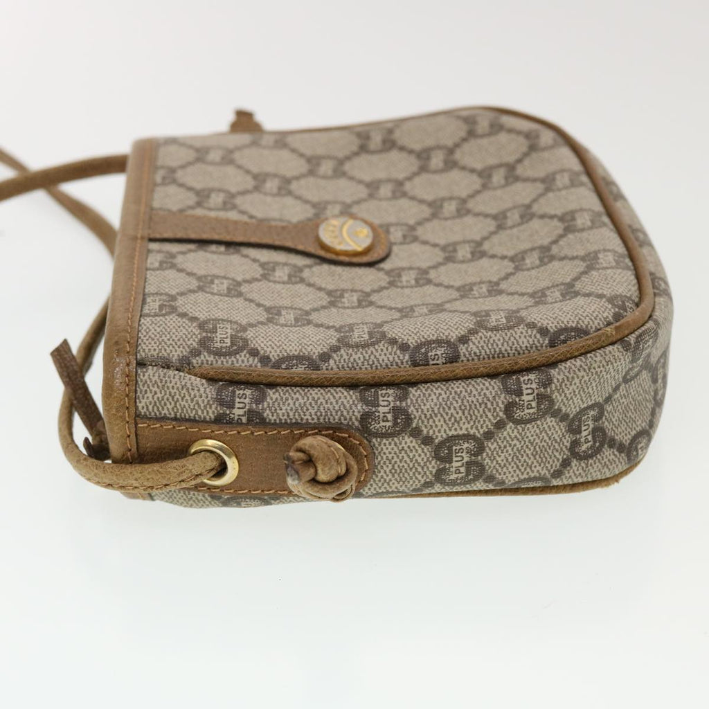 GUCCI GG Plus Canvas Shoulder Bag PVC Leather Beige  th3722