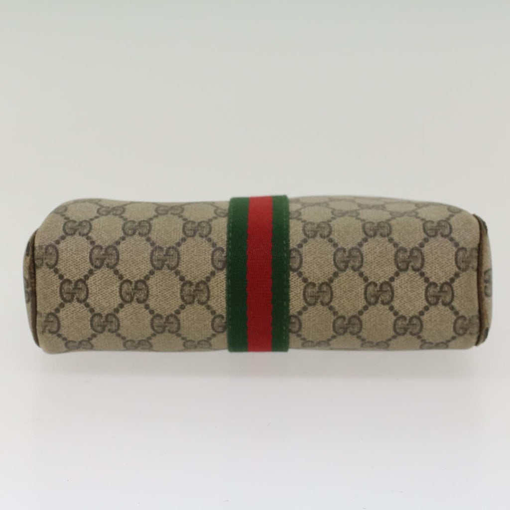 GUCCI GG Canvas Web Sherry Line Clutch Bag Beige Red 27004998  th3783