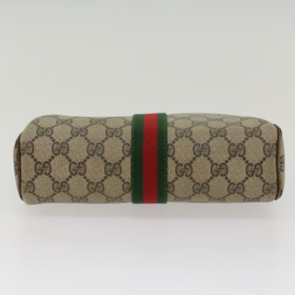 GUCCI GG Canvas Web Sherry Line Clutch Bag Beige Red 27004998  th3783