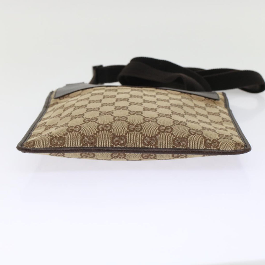 GUCCI GG Canvas Shoulder Bag Leather Beige 27639  th3823
