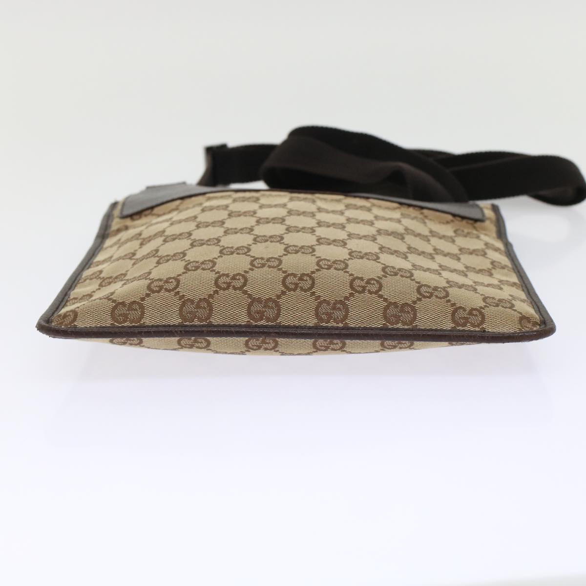GUCCI GG Canvas Shoulder Bag Leather Beige 27639  th3823
