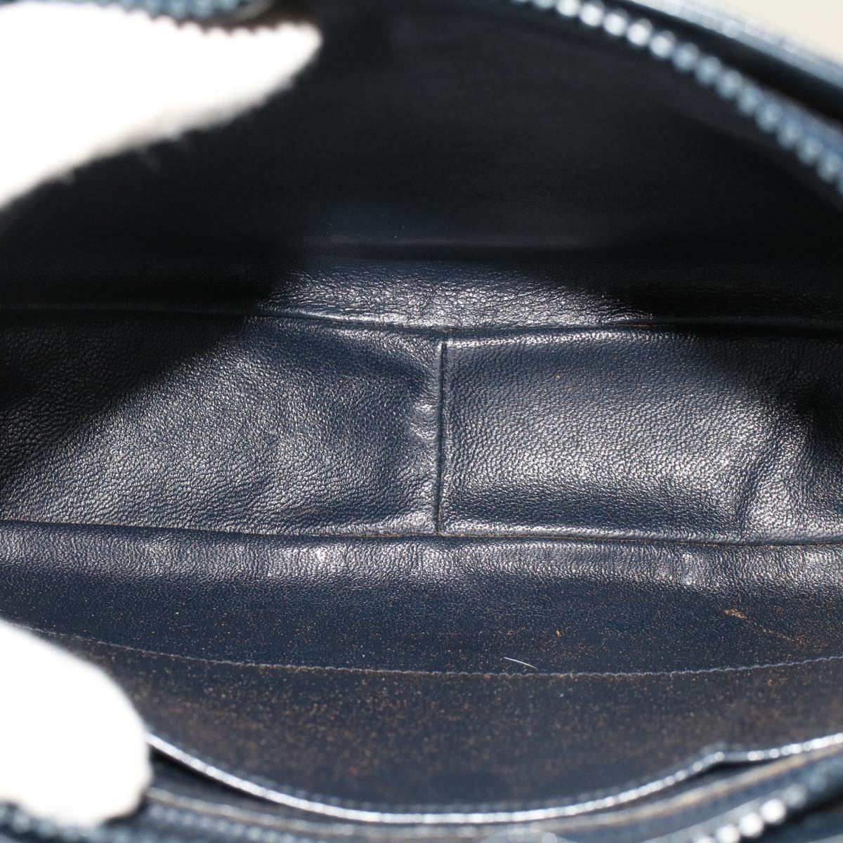 GUCCI Sherry Line Shoulder Bag Leather Navy Red  th3837