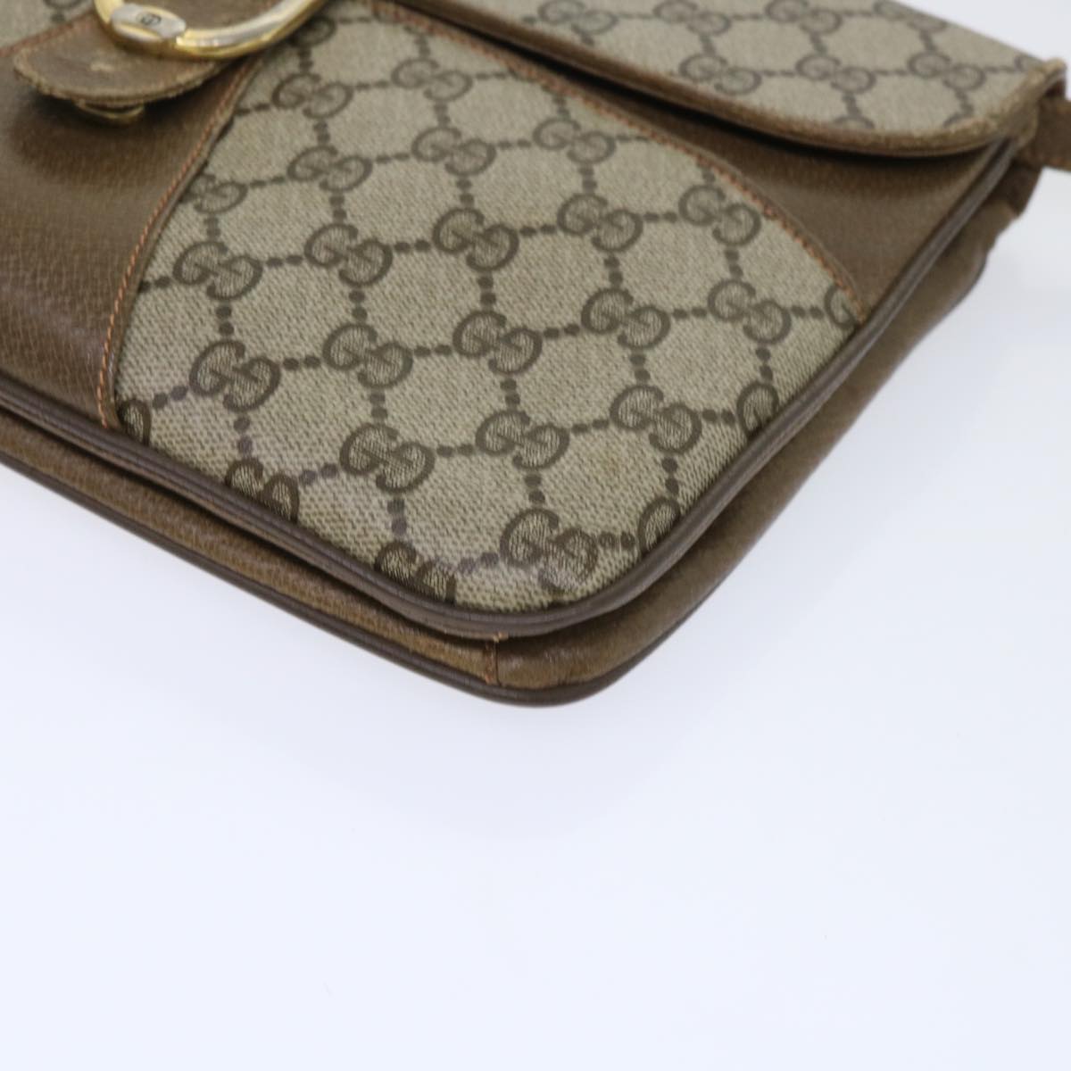 GUCCI GG Canvas Shoulder Bag PVC Leather Beige 90402025  th3857
