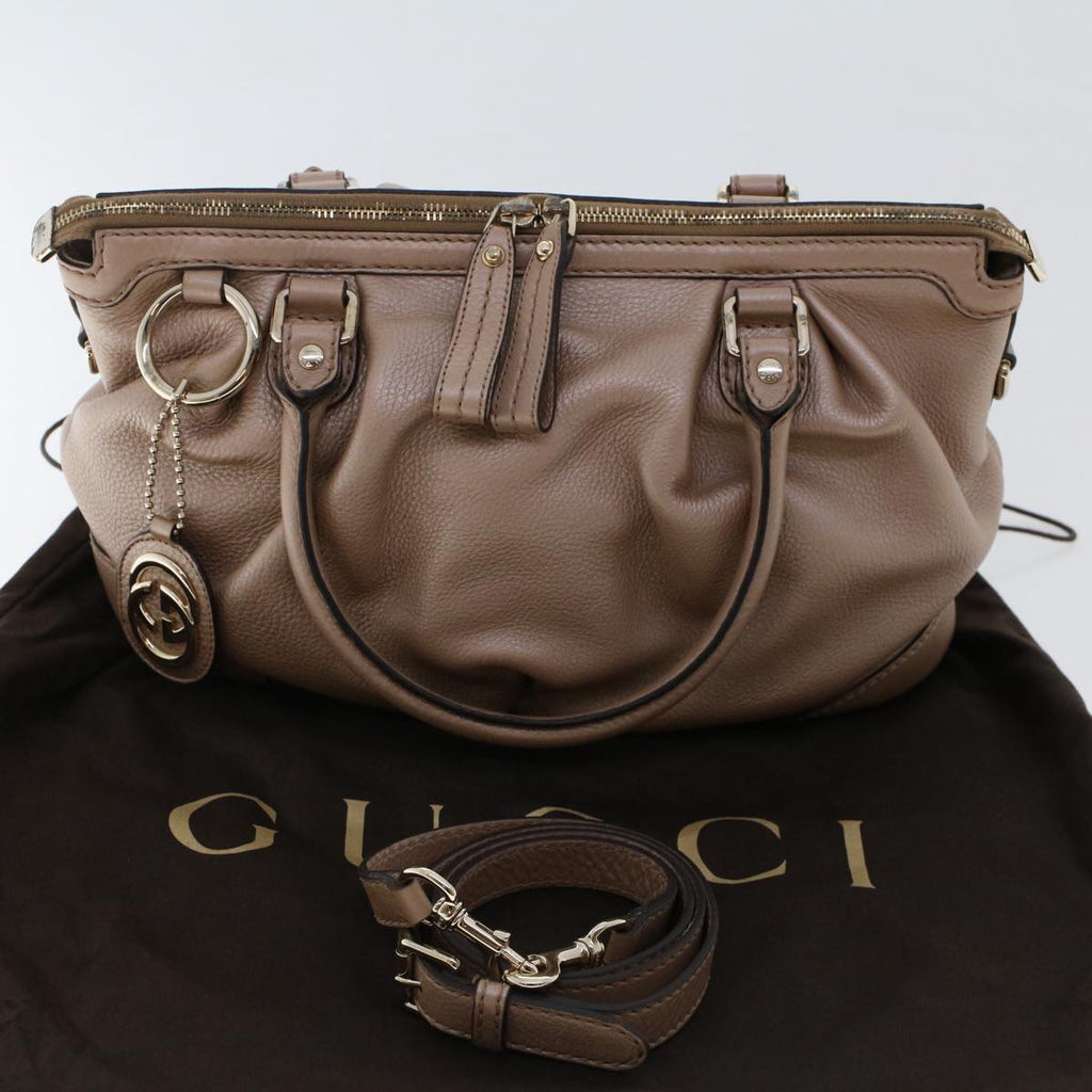 GUCCI Hand Bag Leather 2way Pink 247902  th3878