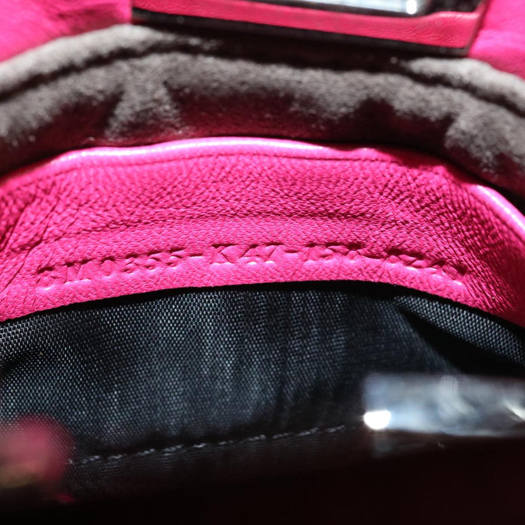 FENDI Micro Peek A Boo Hand Bag Leather 2way Pink Auth am2705gA