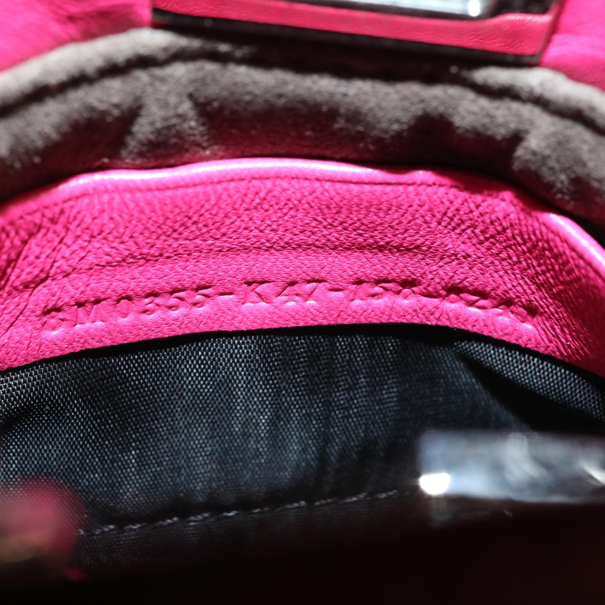FENDI Micro Peek A Boo Hand Bag Leather 2way Pink Auth am2705gA