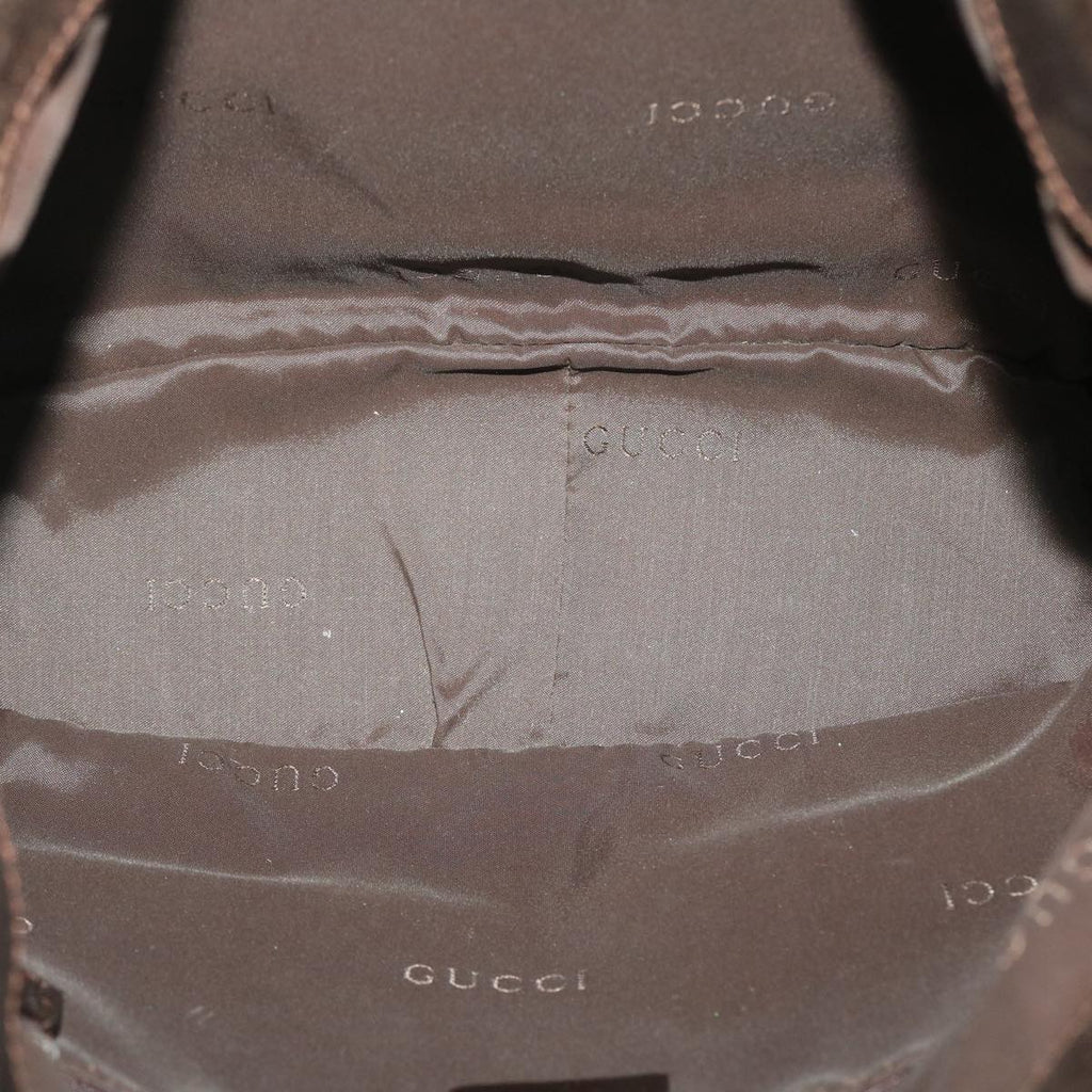 GUCCI Hand Bag Nylon 2way Brown 001 1633 002058  ti1049