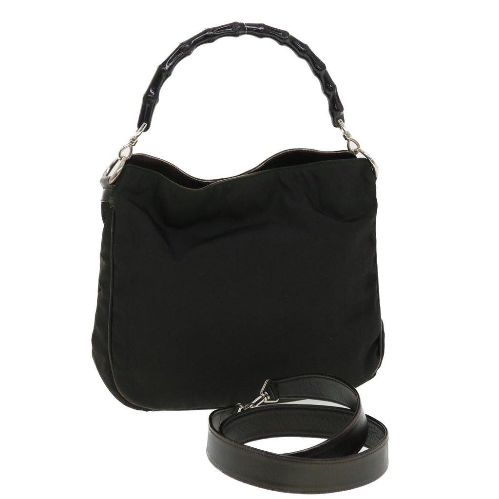 GUCCI Hand Bag Nylon 2way Brown 001 1633 002058  ti1049