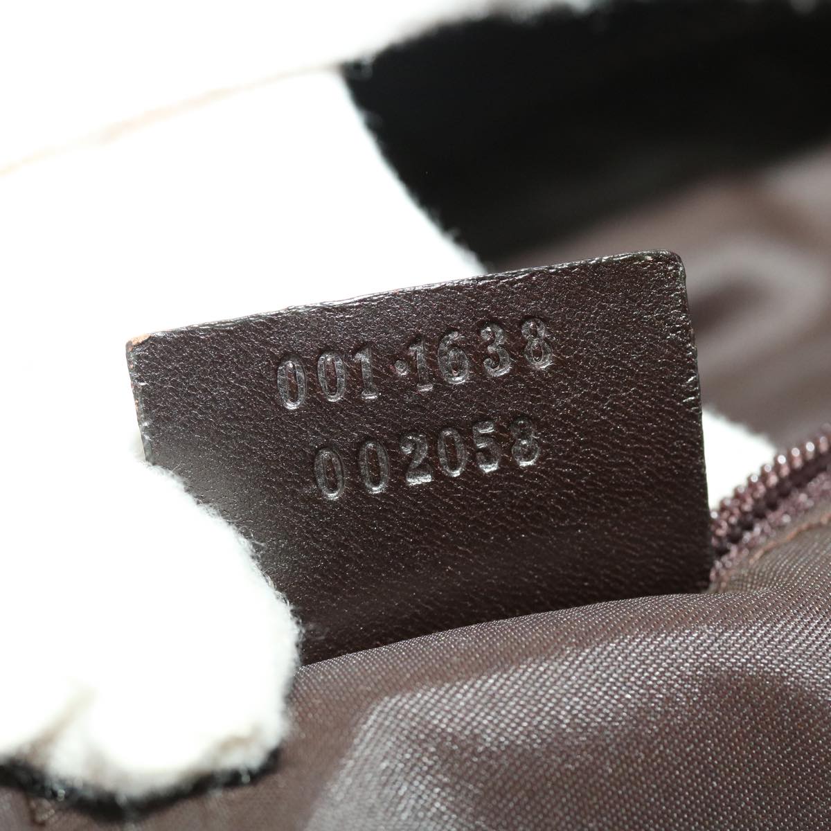 GUCCI Hand Bag Nylon 2way Brown 001 1633 002058  ti1049