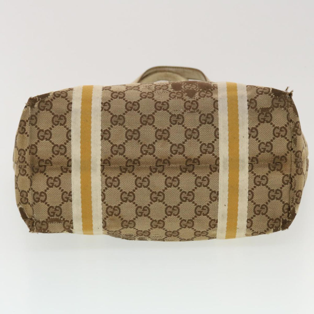 GUCCI GG Canvas Sherry Line Tote Bag Beige Orange yellow 137896  ti1129