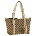 GUCCI GG Canvas Sherry Line Tote Bag Beige Orange yellow 137896  ti1129