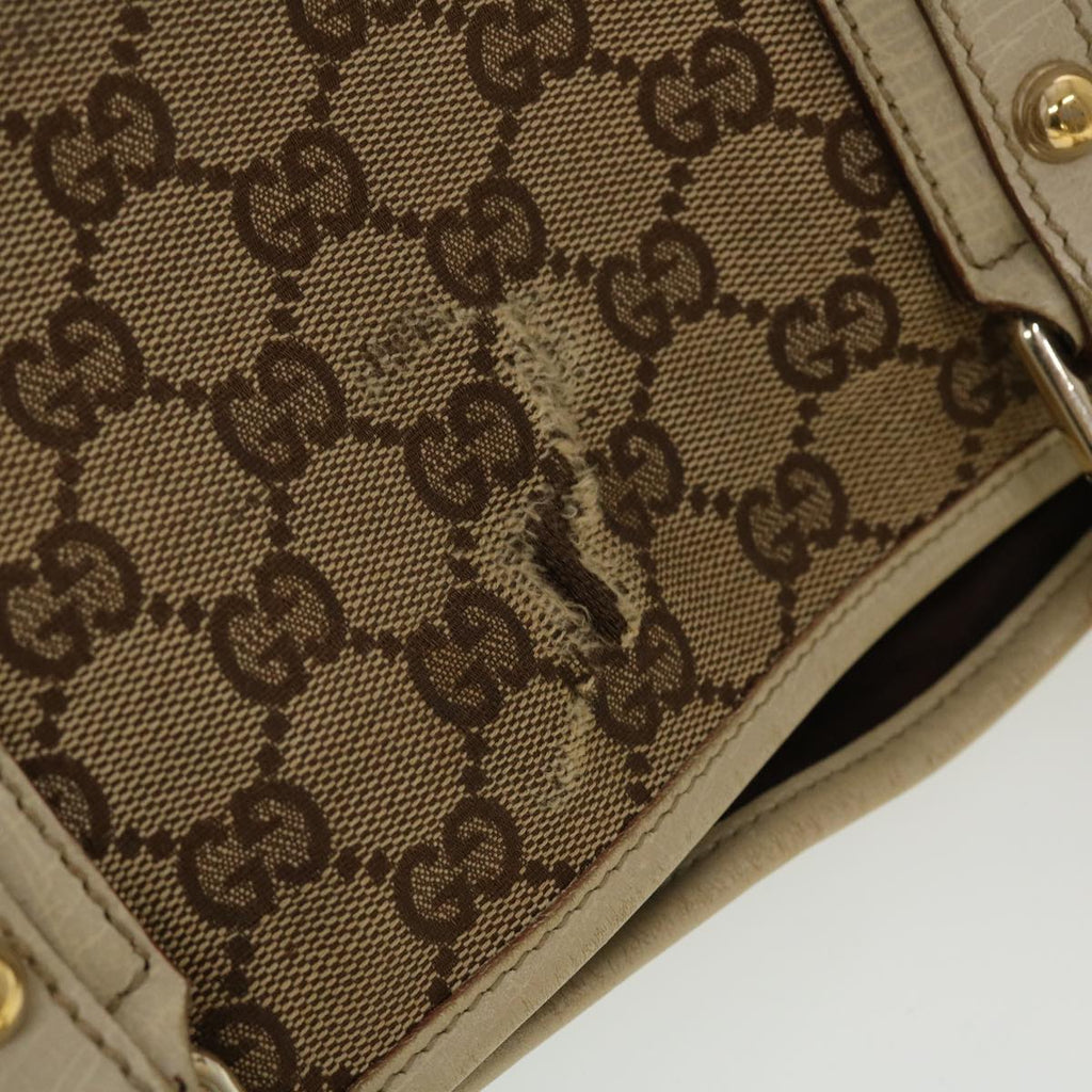 GUCCI GG Canvas Sherry Line Tote Bag Beige Orange yellow 137896  ti1129